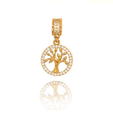 CZ/ 925 Silver/ K Gold Fashion Pendant Circle Tree